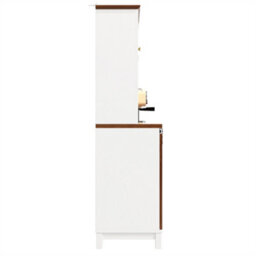 Abrihome Modern Tall Cabinet With Led Lighting & App Control, Kitchen Cabinet, Sideboard With Sliding Door And Three Drawers, White - thumbnail 8