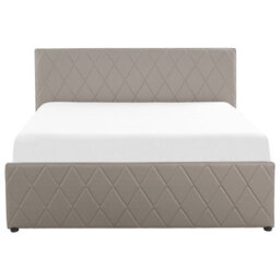 Beliani Ottoman Bed Faux Leather Rochefort 180 X 200 Cm (Eu Super King) Taupe - thumbnail 7