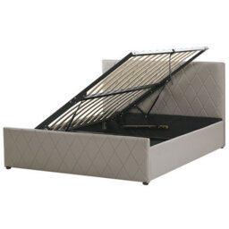 Beliani Ottoman Bed Faux Leather Rochefort 180 X 200 Cm (Eu Super King) Taupe - thumbnail 9