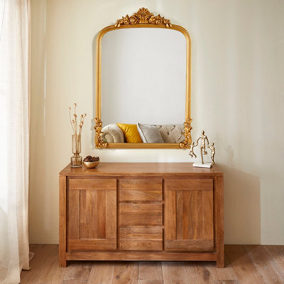 The Online Mirror Shop Chatsworth Gold Rectangular Wall Mirror - Elegant Frame Design- H 112Cm X W 80Cm - image 1