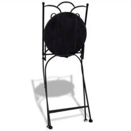 Berkfield Folding Bistro Chairs 2 Pcs Ceramic Black And White - thumbnail 6