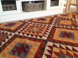 Second Nature Online Alwar Geometric Kilim Rug In Brown Red Orange Design / 75 Cm X 240 Cm - thumbnail 5