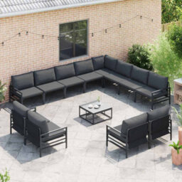 Berkfield Garden Sofa Set 13 Pcs Anthracite Steel - thumbnail 3