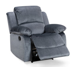Grey Chenille Fabric 3 + 1 + 1 Seater Manual Recliner Sofa And Armchair Set Valencia - thumbnail 6
