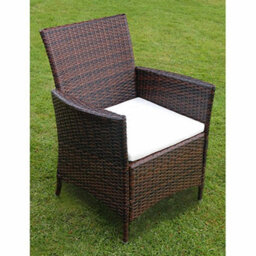 Berkfield 9 Piece Outdoor Dining Set With Cushions Poly Rattan Brown - thumbnail 7