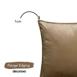 Deconovo Pack Of 2 Cushion Covers 60Cm X 60Cm 24X24 Inches Flanges Throw Pillow Cases For Bed With Invisible Zipper Brown 2 Pieces - thumbnail 5