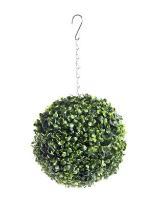 Best Artificial 23Cm Green Boxwood Buxus Grass Hanging Basket Topiary Ball - Suitable For Outdoor Use - Weather & Fade Resistant - image 1