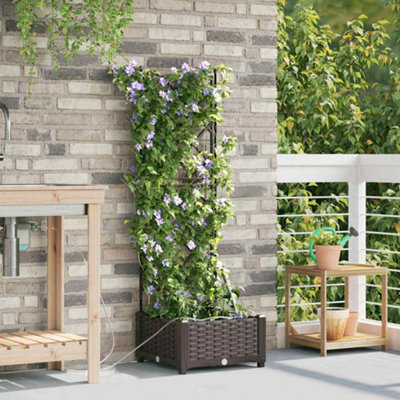Berkfield Garden Planters Brown 40 X 40 X 126 Cm Steel - image 1