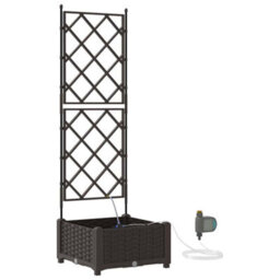 Berkfield Garden Planters Brown 40 X 40 X 126 Cm Steel - thumbnail 2
