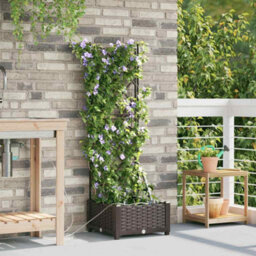 Berkfield Garden Planters Brown 40 X 40 X 126 Cm Steel - thumbnail 1