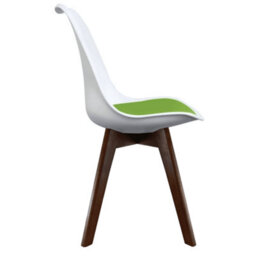 Fusion Living Soho White & Green Plastic Dining Chair With Squared Dark Wood Legs - thumbnail 6