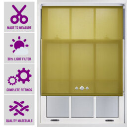 FURNISHED Roller Blind With Triple Diamond Eyelet - Made To Measure Green Roller Blind (W)150Cm X (L)165Cm - thumbnail 1