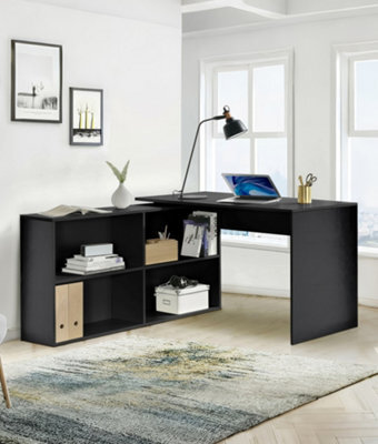 L Shaped Corner Desk, Computer Gaming Desk With Storage, 130X60X75Cm Computer Desk, Home Office Workstation Table, Computer Table - image 1