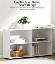 L Shaped Corner Desk, Computer Gaming Desk With Storage, 130X60X75Cm Computer Desk, Home Office Workstation Table, Computer Table - thumbnail 3