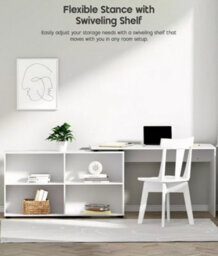 L Shaped Corner Desk, Computer Gaming Desk With Storage, 130X60X75Cm Computer Desk, Home Office Workstation Table, Computer Table - thumbnail 4