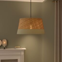 GoodHome Bellbird Green & Natural Round Lamp Shade (D)38Cm - thumbnail 7