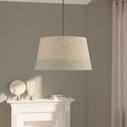 GoodHome Bellbird Green & Natural Round Lamp Shade (D)38Cm