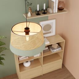 GoodHome Bellbird Green & Natural Round Lamp Shade (D)38Cm - thumbnail 6