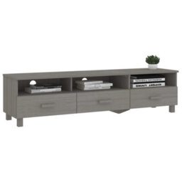 Berkfield Tv Cabinet Light Grey 158X40X40 Cm Solid Wood Pine - thumbnail 6