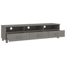 Berkfield Tv Cabinet Light Grey 158X40X40 Cm Solid Wood Pine - thumbnail 5