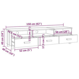 Berkfield Tv Cabinet Light Grey 158X40X40 Cm Solid Wood Pine - thumbnail 8