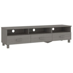 Berkfield Tv Cabinet Light Grey 158X40X40 Cm Solid Wood Pine - thumbnail 2