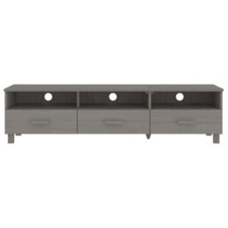 Berkfield Tv Cabinet Light Grey 158X40X40 Cm Solid Wood Pine - thumbnail 3