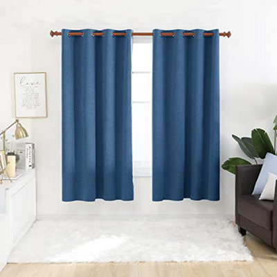 Deconovo 100% Blackout Curtains, Thermal Insulated Curtains For Living Room, 52 X 72 Inch(Width X Length), Dark Blue, 2 Panels - image 1