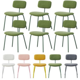 Mof Modern Upholstered Dining Chairs Set Of 6 Fabric Padded Seat With Metal Legs (Green X6) - thumbnail 1