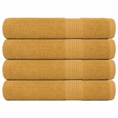 Berkfield Sauna Towels 4 Pcs Gold 80X200 Cm 360 Gsm 100% Cotton - image 1
