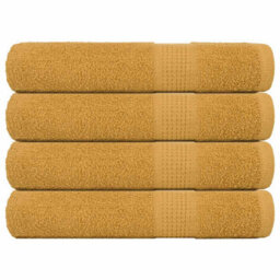 Berkfield Sauna Towels 4 Pcs Gold 80X200 Cm 360 Gsm 100% Cotton