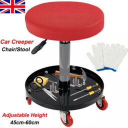 Creeper Stool Seat Pneumatic Mechanic Round Car Bike Chair Workshop Garage Red - thumbnail 1