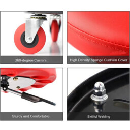 Creeper Stool Seat Pneumatic Mechanic Round Car Bike Chair Workshop Garage Red - thumbnail 6