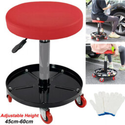 Creeper Stool Seat Pneumatic Mechanic Round Car Bike Chair Workshop Garage Red - thumbnail 3