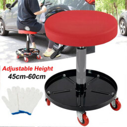 Creeper Stool Seat Pneumatic Mechanic Round Car Bike Chair Workshop Garage Red - thumbnail 4