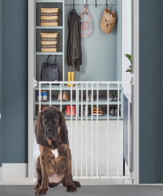 Bettacare Extra Narrow Metal Screw Fit Dog Gate, White, 56.5Cm - 81.5Cm, Stair Gate For Pet, Safety Barrier For Puppy - image 1
