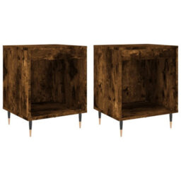 Berkfield Bedside Cabinets 2 Pcs Smoked Oak 40X35X50 Cm Engineered Wood - thumbnail 2