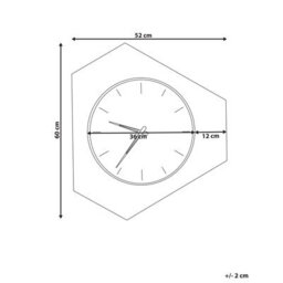 Wyld And Coco Novahome Wall Clock White Grey Orange 52 X 60 Cm Rectangular No-Numbers Dial - thumbnail 4