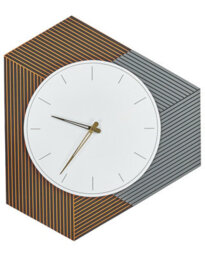 Wyld And Coco Novahome Wall Clock White Grey Orange 52 X 60 Cm Rectangular No-Numbers Dial - thumbnail 1