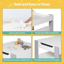Dekko Kids Table And Chairs Set 2-In-1 Flip Top Storage Activity Study - thumbnail 7