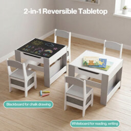 Dekko Kids Table And Chairs Set 2-In-1 Flip Top Storage Activity Study - thumbnail 5