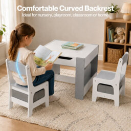 Dekko Kids Table And Chairs Set 2-In-1 Flip Top Storage Activity Study - thumbnail 9