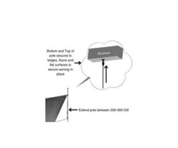 Evre Grey Adjustable Clamp Awning  Sun Shade Shelter Anti-Uv, Waterproof - 3 X 1.2M. - thumbnail 4