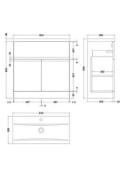 Hudson Reed Urban 810mm Satin White Floor Standing Vanity Unit And Basin With Silent Close Metal Drawers, 850 X 810 X 390mm - thumbnail 6