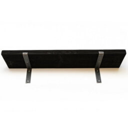Toolty Rustic Handmade Wall Shelf, Wall Mounted, 100Cm X 14.5Cm Down Design, Black Ash, Handcrafted Vintage Style - thumbnail 4
