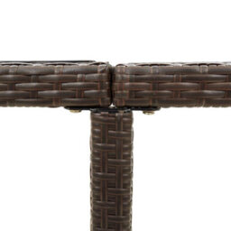 Walplus Garden Table Brown 109X107X74 Cm Poly Rattan And Glass - thumbnail 6