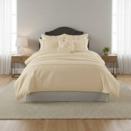 Luxury Embroidered Duvet Cover Set Bedding With Matching Accessories Cream - thumbnail 1