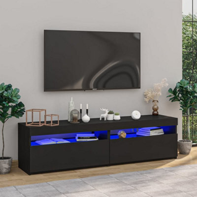 Berkfield Tv Cabinets 2 Pcs With Led Lights Black 75X35X40 Cm - image 1