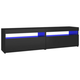Berkfield Tv Cabinets 2 Pcs With Led Lights Black 75X35X40 Cm - thumbnail 7