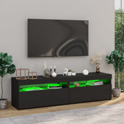 Berkfield Tv Cabinets 2 Pcs With Led Lights Black 75X35X40 Cm - thumbnail 4
